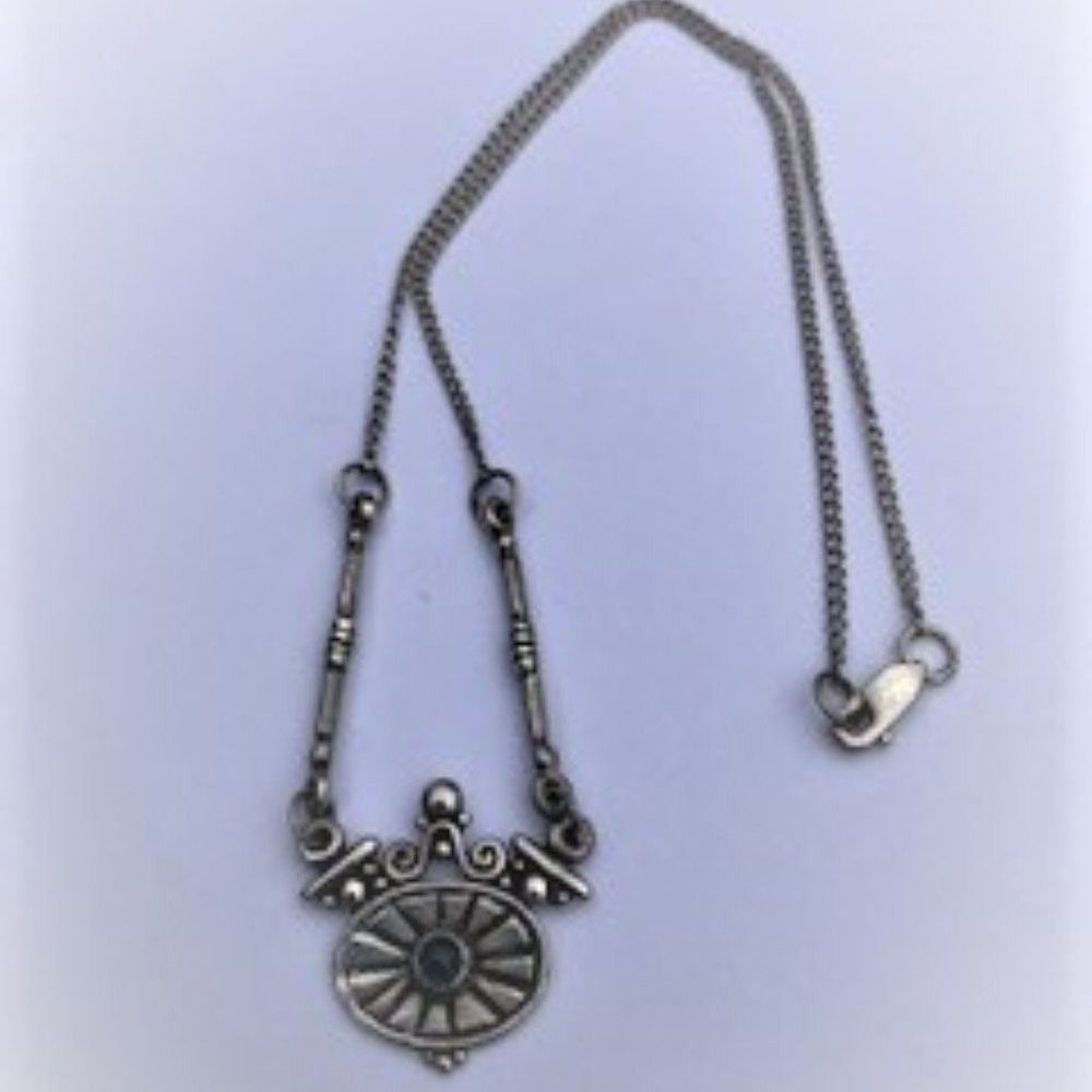 ⬇️Bill Mahonski Handcrafted Silver/Blue Necklace & Earrings - Picture 6 of 10